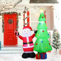 Inflatable Christmas Tree with Santa Claus - Red
