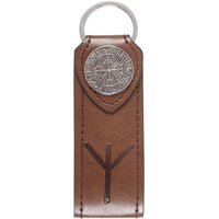 Viking Rune Faux Leather Keyring - Protection / Faux Leather, Alloy