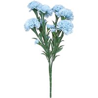 Artificial Carnation Bunch 48cm - Light Blue