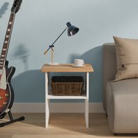 Victoria Lamp Table - White Ash & Riviera Oak