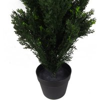 90cm Pair of Artificial Cedar Cypress Topiary UV Resistant Premium - Green Topiary Tree