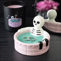 Dead Cool Chilled Skeleton Trinket Dish with Pink Pool - Baby Pink