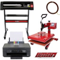 38cm Swing Press, 720mm Vinyl Cutter and Epson Printer - Black