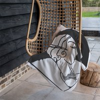 Art Deco Woman Blanket - Black