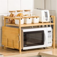 Kitchen Microwave and Spice Rack - Light Brown / 42cm