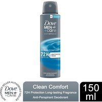 Dove MenCare Antiperspirant Deodorant 72H Protection, Clean Comfort - 150 ml - 1