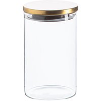 1 Litre Scandi Storage Jar with Metallic Lid - Gold