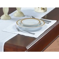 Linen Look White Slubbed Table Cloth - White / 18in / 13in / Rectangular