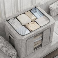Foldable Clothes Storage Bag with Lid - Grey / 0.68kg