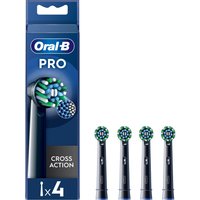 Oral-B Pro Cross Action Black Toothbrush Heads, 4 Counts - Black