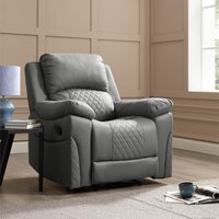 GRS, Reed Manual Recliner Sofa Range - Dark Grey Faux Leather GRS, Reed Manual Recliner Sofa Range - Dark Grey Faux Leather