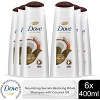 Dove Nourishing Secrets Restoring Ritual Shampoo with Coconut Oil, 400ml - Buy 6 / 30cm / 9cm / 2400ml