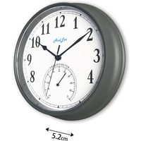 Tub Wall Clock with Thermometer - Dark Grey