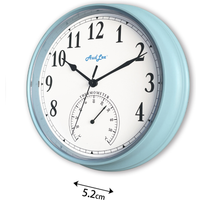 Tub Wall Clock with Thermometer - Pastel Blue