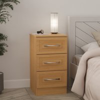 Dorset 3 Drawer Bedside Cabinet - Modern Oak