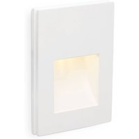 Plas LED 1 Light Indoor Recessed Wall Light Plaster - White / 14.5cm