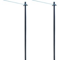 Clothes Pole Post with Washing Line and Ground Socket - Teal / 3.5kg