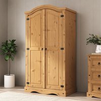 Corona 2 Door Wardrobe Arched Top - Waxed Pine
