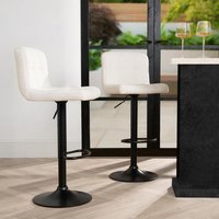 Boucle Height Adjustable Swivel Counter Bar Stool - Cream
