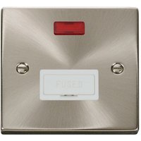 Satin Brushed Chrome 13A Fused Connection Unit With Neon - White