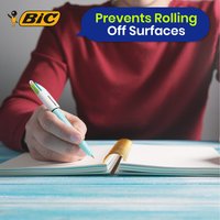 BIC 4 Colours Fun Ballpoint Pen Assorted Inks for Writing Drawing - Purple, Green, Red, Black