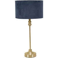 Maggie Gold Table Lamp Velvet Shade - Navy / Yes