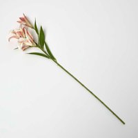 Artificial Stem of Lilium Auratum Flowers, 80 cm - White & Pink