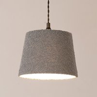 Rory Boucle Tapered Easy Fit Ceiling Lamp Shade and LED Bulb - Grey