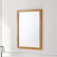 Slim Framed Bevelled Wall Mirror - Oak / 85x60cm