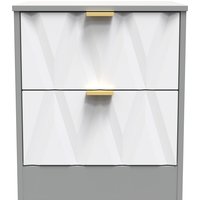 Las Vegas F Ready Assembled 2 Drawer Bedside - Dusk Grey