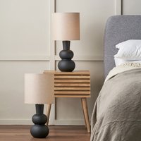 Set of 2 Aaliyah Curved Bottle Ceramic Table Lamps - Black
