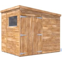6x8ft Dunster House Wooden Storage Shed With Window - Brown / 2 / 8x6ft