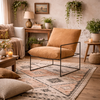 Drogheda Dining Chair - Tan Houseweave, Matt Black Metal Frame - Brown