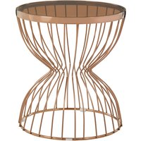 Tula Round Hourglass Base Side Table - Gold