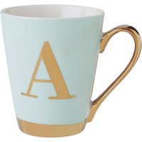 Mimo Green Frosted Deco A Letter Monogram Mug. - Green