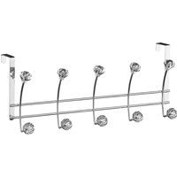 Jaxen Over Door Clear Diamantes 10 Hook Hanger - Silver