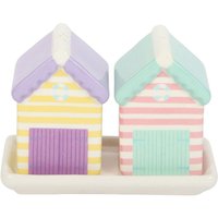 Pastel Beach Hut Salt and Pepper Shakers - Multicolour
