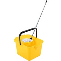 12 Litre Yellow Mop and Bucket Set Complete With Pouring Lip - Yellow