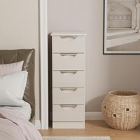 Camden Ready Assembled 5 Drawer Bedside Cabinet - Kashmir Gloss & Kashmir