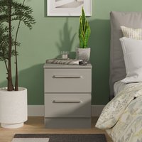 Contrast Ready Assembled 2 Drawer Bedside - Dusk Grey