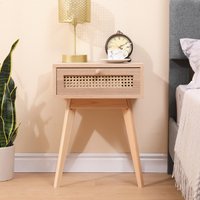 HMD Rattan 1 Drawer Bedside Table - Natural