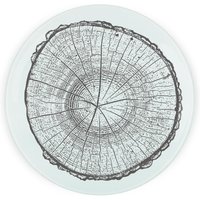 Tree Slice Round Worktop Protector - Textured Glass Chopping Board - Grey