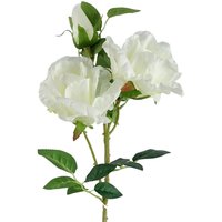 Pack of 6 x 80cm Artificial Pink Rose Stem, 18 Flowers per Stem, Premium - White Flower Stems