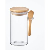 Eden & Willow Glass Pantry Storage Jar with Bamboo Lid & Spoon - Clear / 0.3l