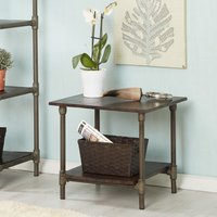 Centra Industrial Square Table - Dark Brown
