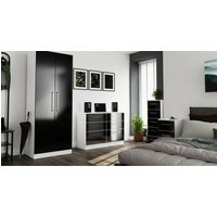 , Worcester Ready Assembled 5 Drawer Chest - Black Gloss & White , Worcester Ready Assembled 5 Drawer Chest - Black Gloss & White