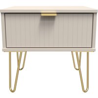 Linear Ready Assembled 1 Drawer Bedside Cabinet with Legs - Kashmir Matt