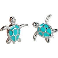Women's Turtle Earrings - Blue