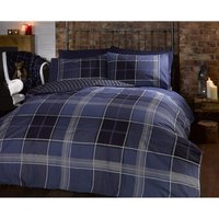 Argyle Design Tartan Duvet Cover Set - Blue / Single