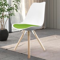 Soho Dining Chair with Pyramid Light Wood Legs - Green